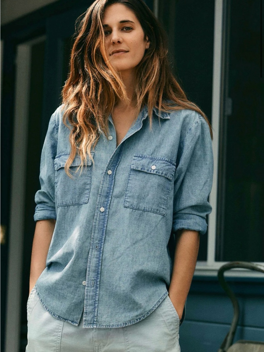 imogene + willie Light Blue Denim Boyfriend Shirt